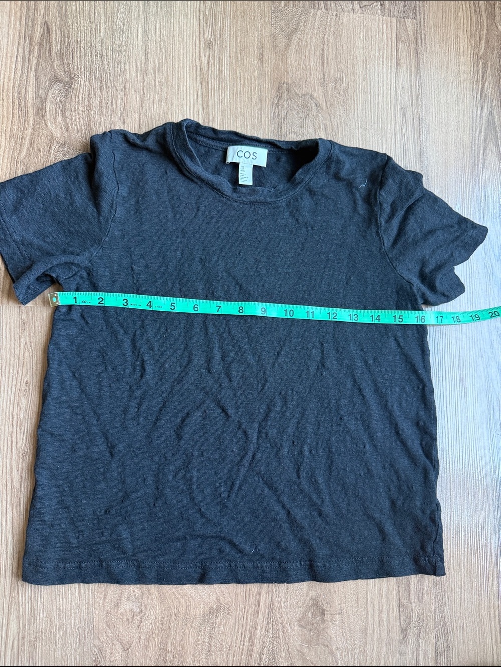 COS 100% Linen Tee Black Small